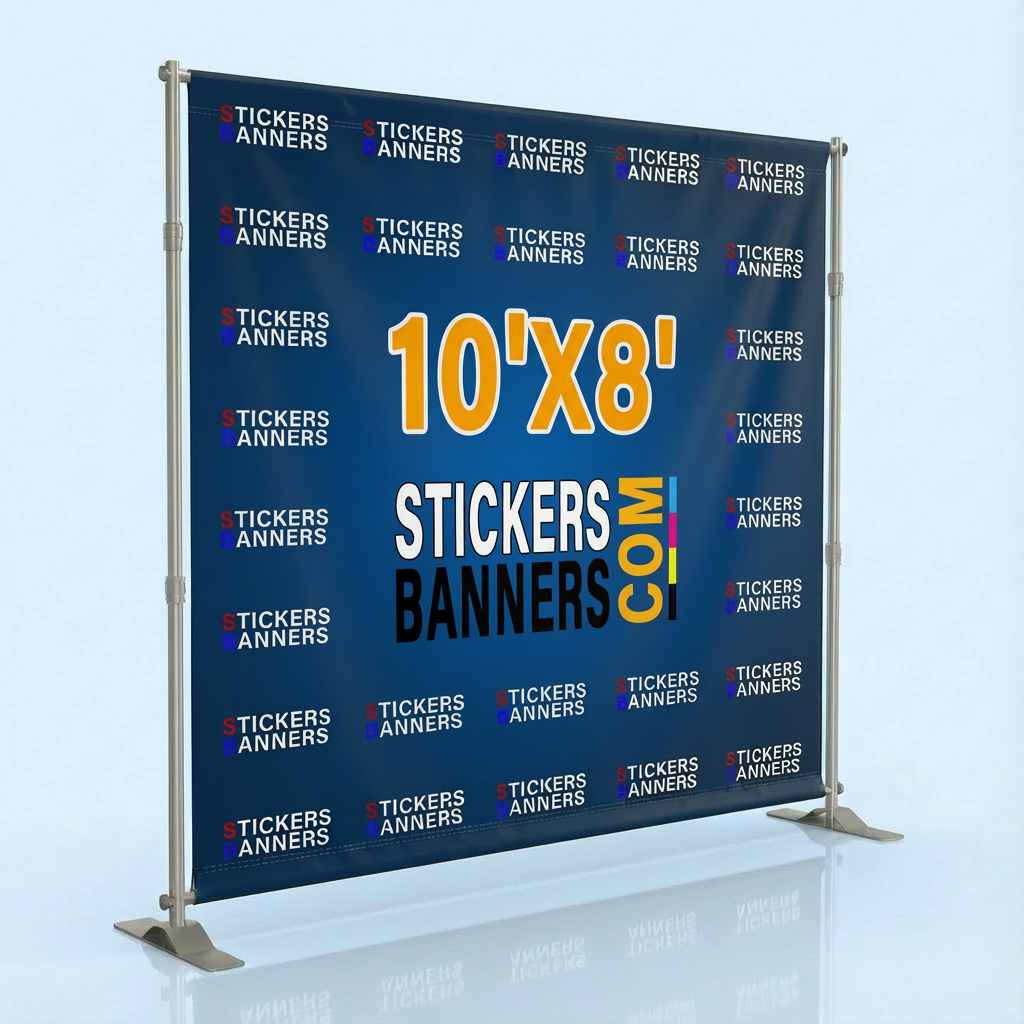 10'x8' Vinyl Step and Repeat Banner with Stand