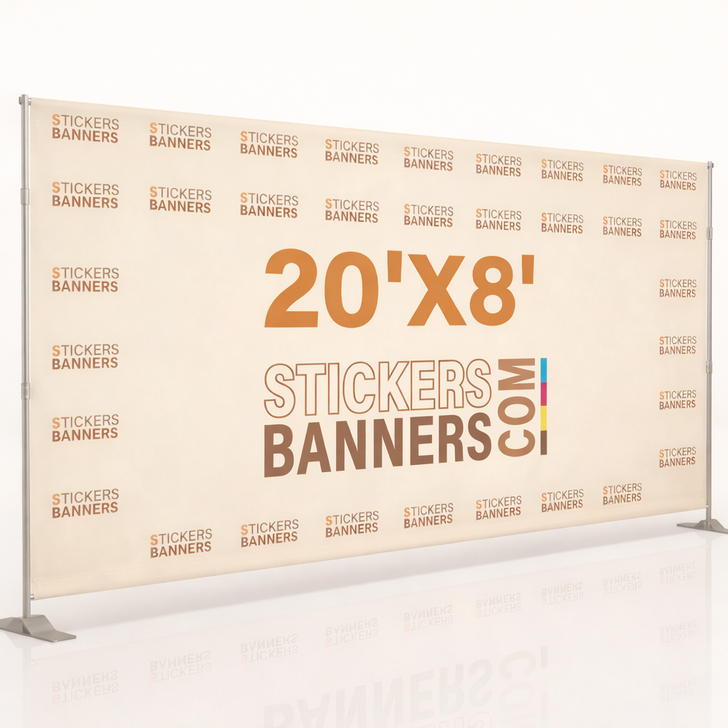 20'x8' Fabric Step and Repeat Banner with Stand