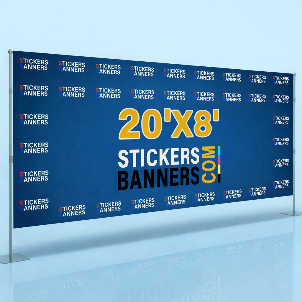 20'x8' Vinyl Step and Repeat Banner with Stand