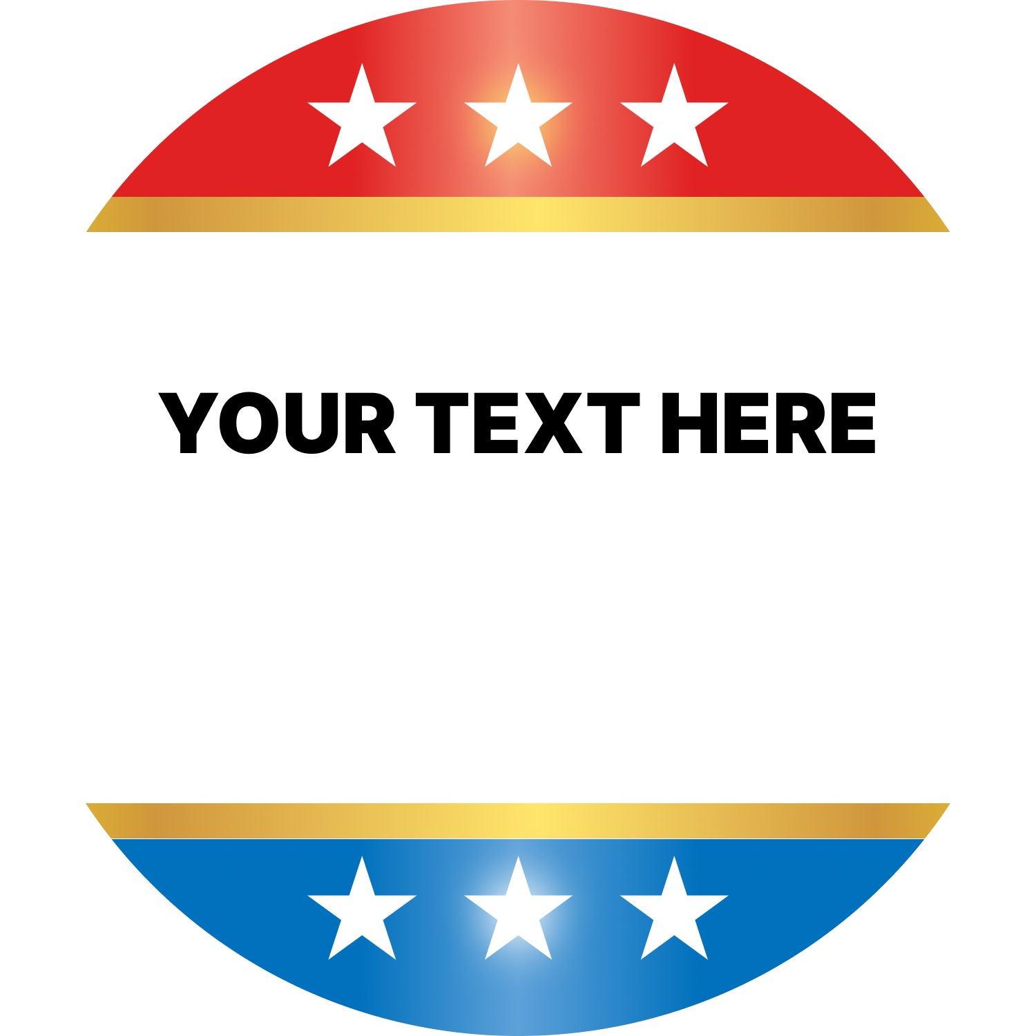 Design with red, white, and blue colors featuring stars and customizable text area on a white background.